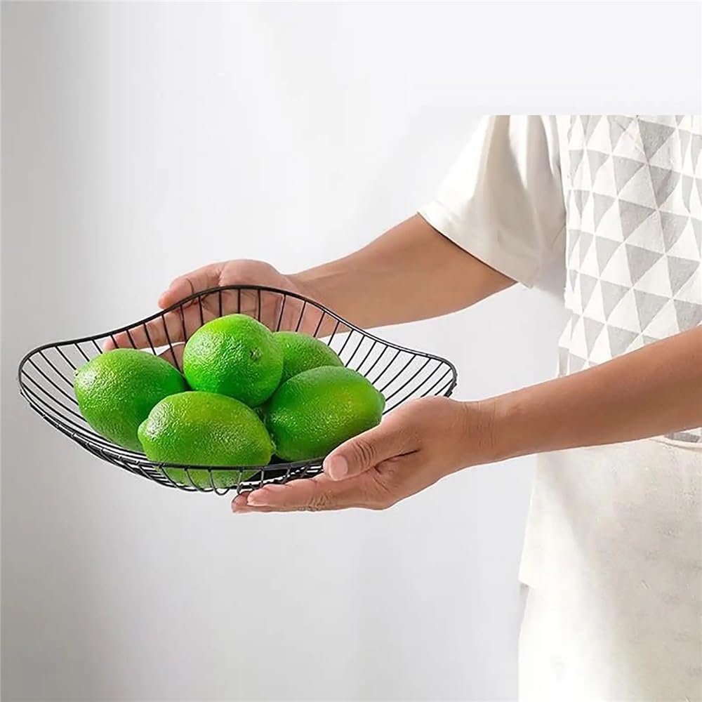 Corbeille à fruits Corbeille à fruits de comptoir, bol rangement , support cuisine rectangulaire en métal for collations Table