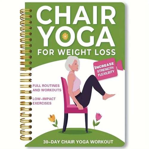 Prinaight 30-Day Chair Yoga for Weight Loss Spiral Notebook, 15