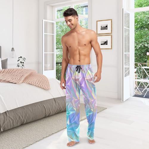 Holographic Rainbow Neon Men's Pajama Pants for Men Lounge Pants Pajama Bottoms Soft Long Sleep Pant Lightweight3