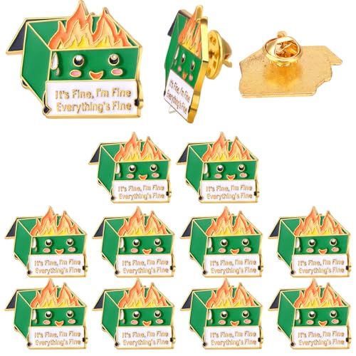 Image of Ferreve Dumpster Fire Pins Bulk Back to School Gift for Teacher Appreciation Pin Funny Dumpster Fire Office for Staff