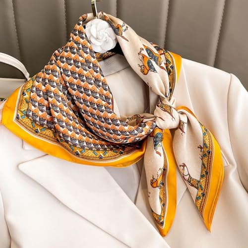 Satin Head Scarf Bandanas for Women Fashion Lightweight Silk Hair Scarves Neck Sleeping Headscarf Wrap 27.5" Square2