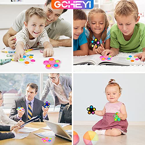 Goheyi 6 Pack Fidget Spinners Pop, Push Bubble Popper Fidget Toys Bulk, Easter Basket Stuffers Easter Egg Fillers Party Favors, Goodie Bag Stuffers, Return Gift #TOP3