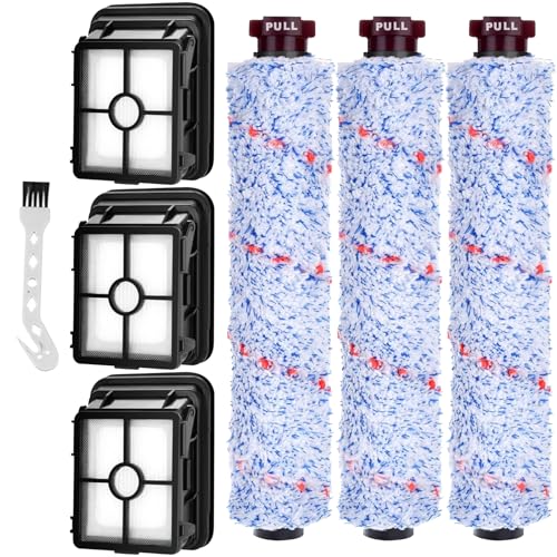 Accesorios para Bissell CrossWave, Repuestos para Bissell con 3 Cepillos, 3 Filtros de Recambio y 1 Cepillo de Limpieza, Rodillo y Filtros para Bissell CrossWave 17132 2225N 2582N 25821 2519