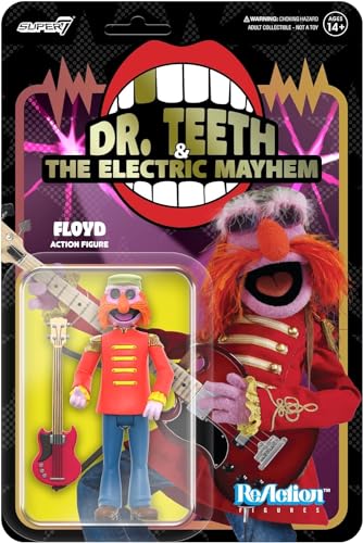 Super7 The Muppets Electric Mayhem Band Floyd - 3.75' Muppets Action Figure with Accessory Classic Cartoon Collectibles and Retro Toys