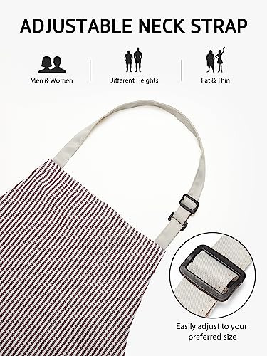 image for Syntus Aprons for Women with Pockets, 2 Pack Kitchen Apron for Cooking