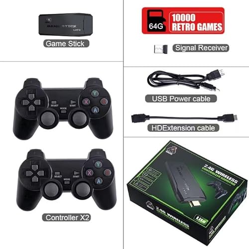 Console de Classic Retro Video game stick Sem Fio 4K HD 64G 10000 Jogos Família Playstation