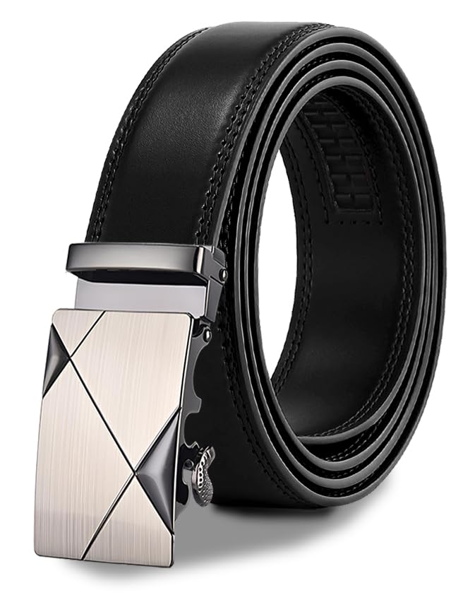 Image of WildHorn Men's Genuine Leather Belt for Men| Premium Auto-Lock Buckle | Adjustable up to 48 inch | Formal & Casual Wear | Micro-Adjust Fit | Stylish Gift Box Included