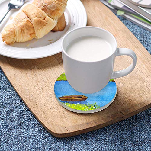 Dessous de verre absorbants contre les taches d'eau sur table en bois
