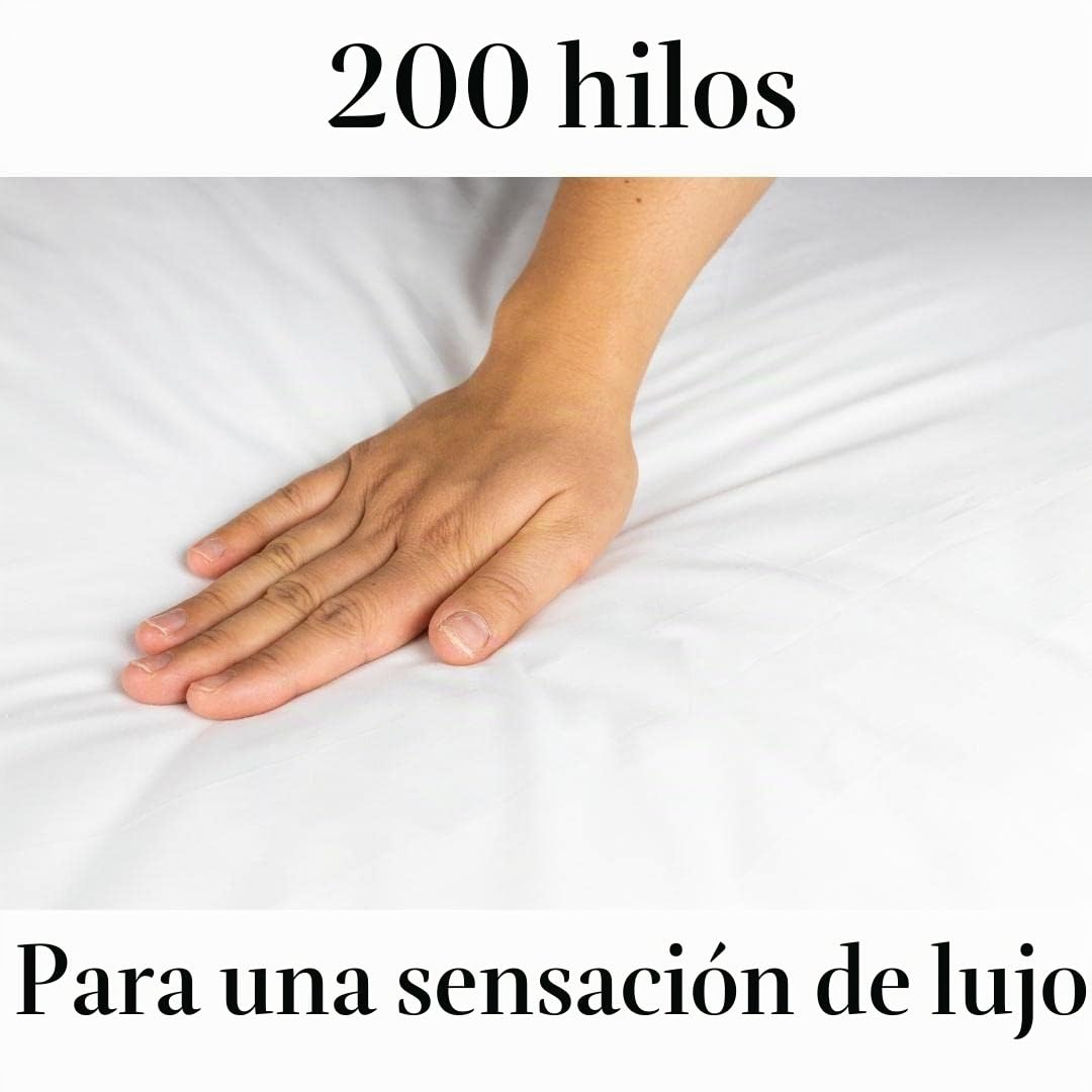 Jonic Essentials - Sábana bajera ajustable para cama de autocaravana o caravana, color blanco, para cama de autocaravana, cama de lujo de polialgodón de 200 hilos, elástica en todo el mundo, fabricada