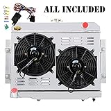 ALLOYWORKS 3 Row All Aluminum Radiator+Shroud Fan+Thermostat For 1972-1986 Jeep CJ CJ5 CJ6 CJ7...