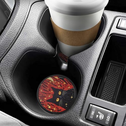 4 Piezas Posavasos para Carro Negro Estético miniatura 6