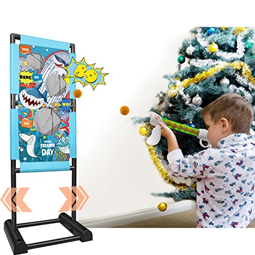 Shooting Games Toys For Boys Age Of 4 5 6 7 8 9 10 10+ Years Old Kids Girls Birthday Gift For 6-12 Child Toy Foam Blaster Sets With Moving Target And 18 Foam Balls #TOP3