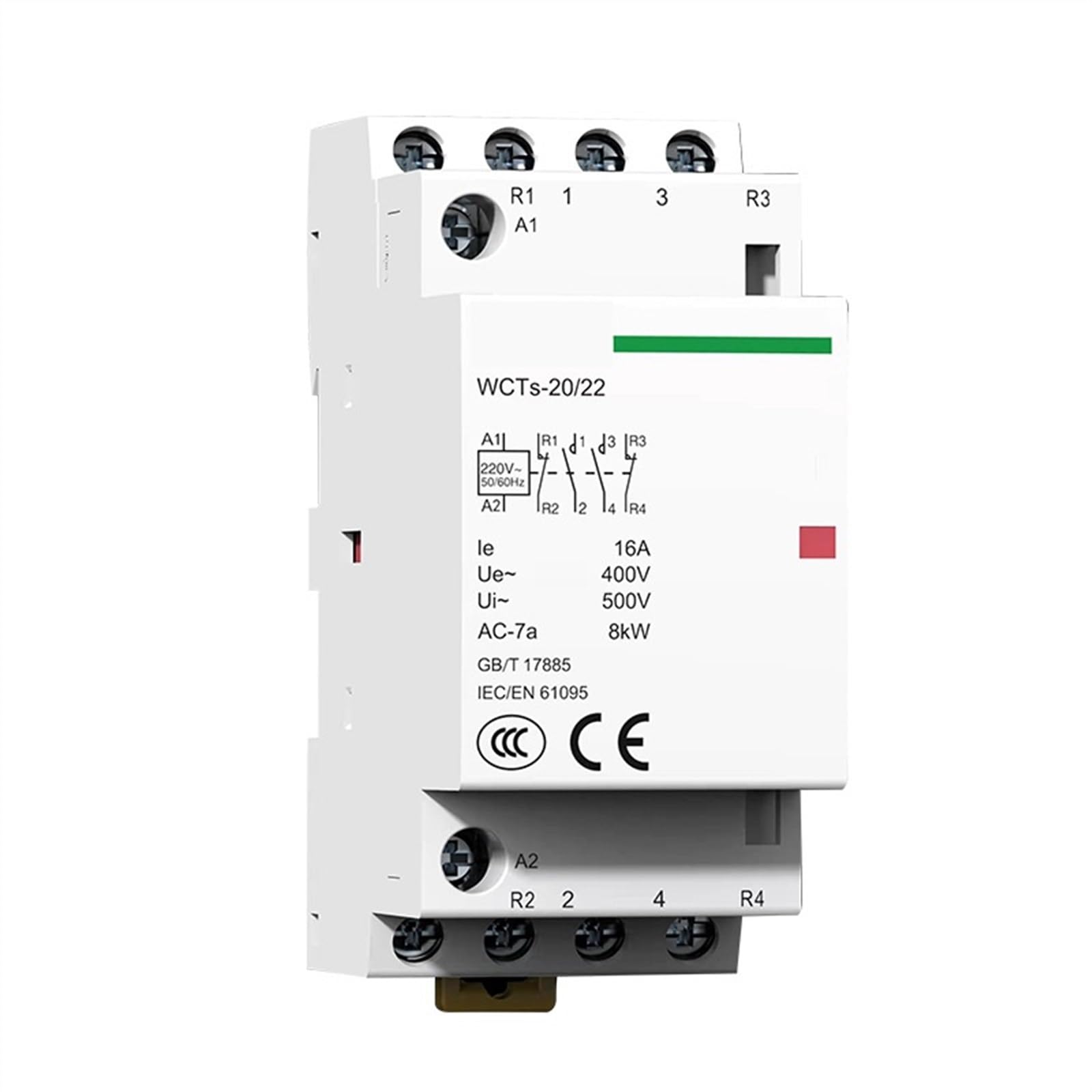 KNIUWMBMH Household contactor WCTs16A2NOAC230V AC Module Control Switch Small electromagnetic(WCTs 20A 4NO)