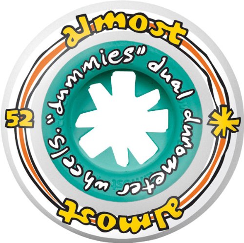 Roues de skate Almost Dummies 52mm bleu-vert et blanc pour street et park