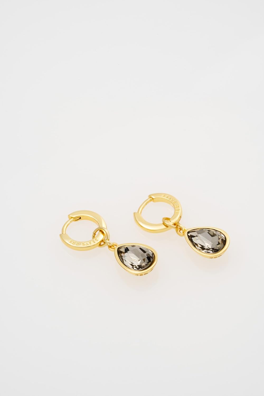 Ted Baker London Divine Crystal Drop Huggie Earrings for Women (Gold/Black Crystal) - Image 5