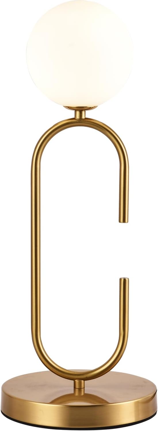 AMARTIZ Mid Century CShape Table Lamp Gold 2Light Globe Dimmable