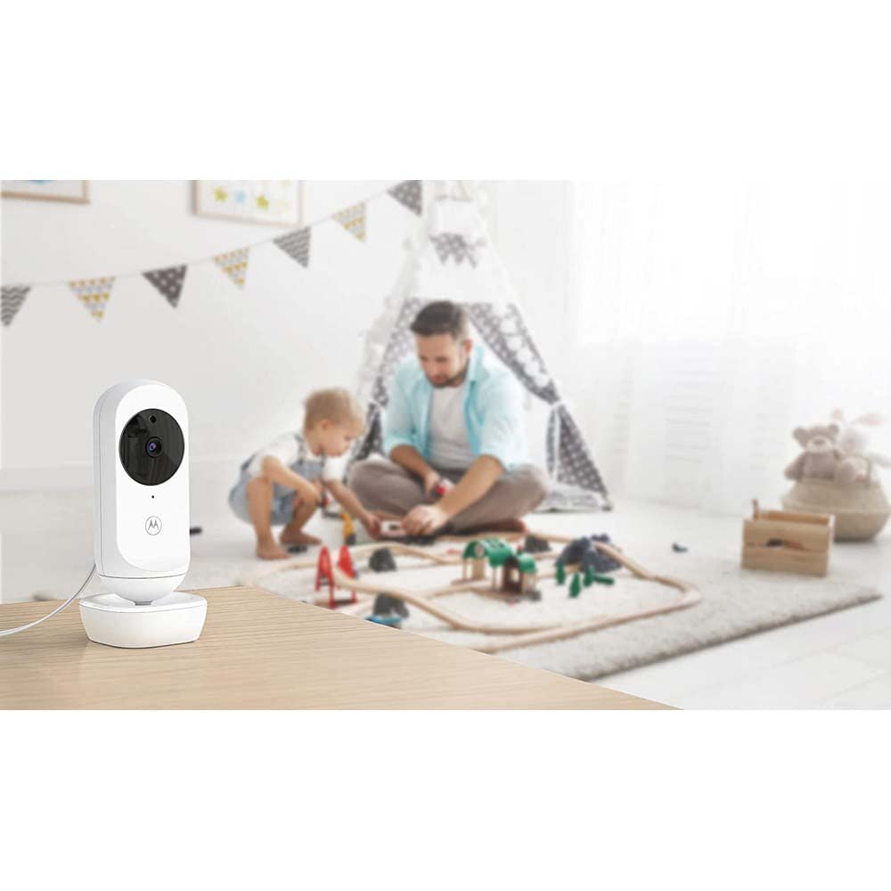 Motorola Nursery VM44 Connect - Wi-Fi Babyphone con cámara, Monitor de 4.3", Aplicación Motorola Nursery, Visión nocturna, nanas, micrófono, monitoreo de temperatura ambiente, 1 Unidad (Paquete de 1)