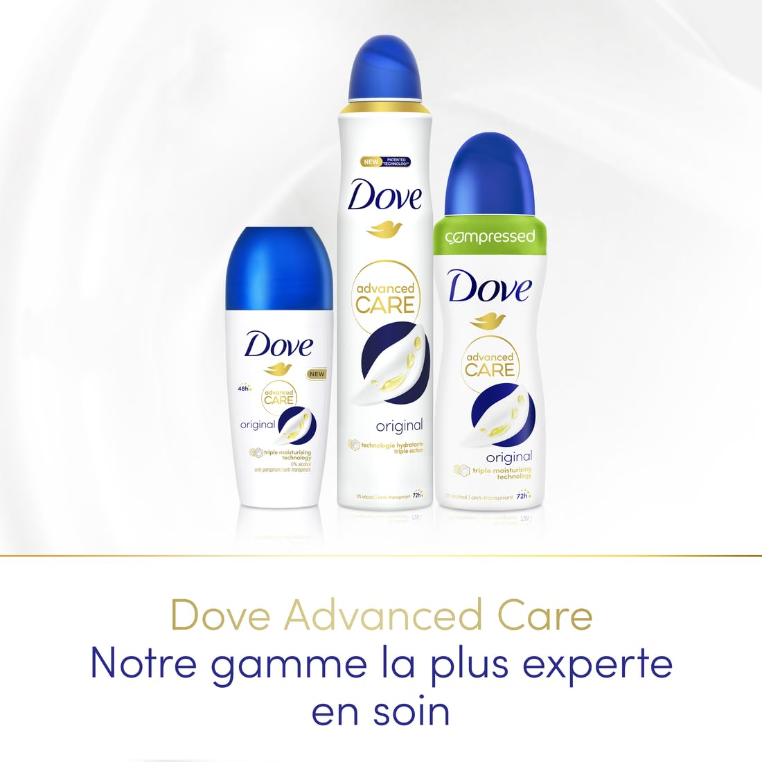 Dove deodorante antitraspirante Advanced Care originale compresso, 100 ml x6