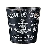 Scakbyer Trash Can, 10L/2.64Gallon British Style Trash Bin Household Uncovered Garbage Can Decoration(Boat Anchor Pattern) - Pattern-1