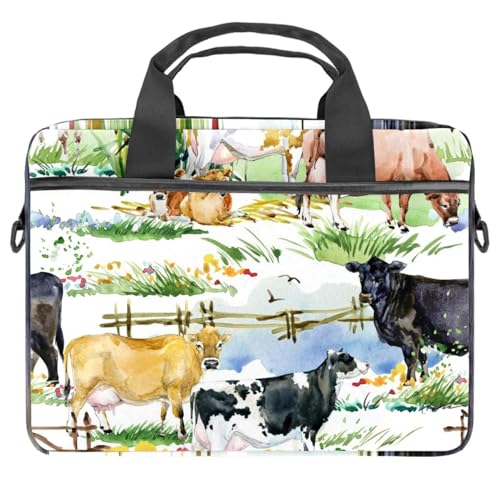 Sacoche ordinateur 13.3 pouces housse pc portable 14 pouces sac bandoulière animaux multicolore