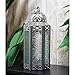 VELA LANTERNS 2pk Moroccan Candle Lantern Decorative Candle Holder Lamp for Table or Hanging, Indoor Home Decor, Outdoor Patio or Porch, Weddings, Medium, Silver