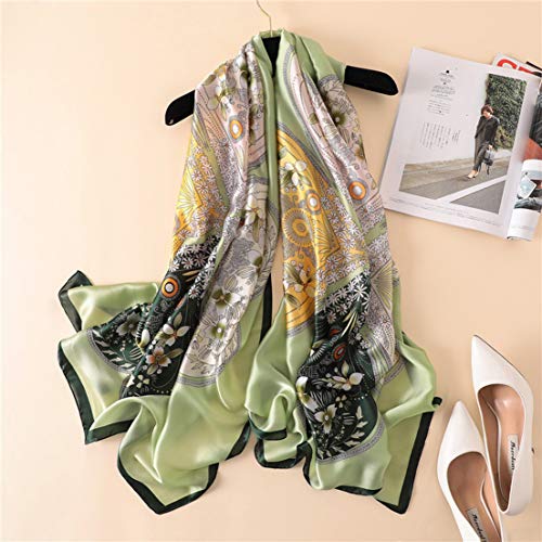 Image of ZDMHSH Fashion Scarves Scarf 100% Silk Feeling Scarf Silk Like Scarves Long Lightweight Sunscreen Shawls for Women