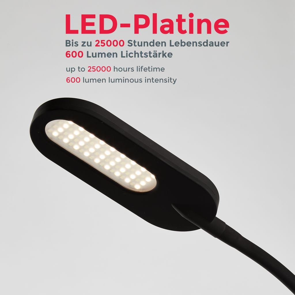 B.K.Licht - LED Stehlampe dimmbar, warmweiß bis kaltweiß einstellbar, Touch, Leselampe, Deko Wohnzimmer, Lampe, Deckenfluter, Standleuchte, Wohnzimmerlampe, Schlafzimmer Deko, 21x21x158,6 cm, Schwarz