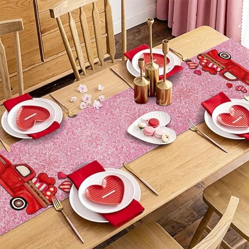 yuboo Pink Sequin Table Runners 2 Pack, 12''x 108'' Fabric Glitter Runner for Mother's Day Party Supplies Bachelorette Bridal Baby Shower Wedding Birthday Table Decorations — view 5