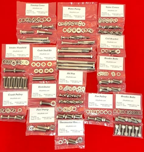 ALLOYBOLTZ - AMC/Jeep 290 304 343 360 390 401 V-8 Stainless Steel Engine HEX Bolt KIT Set