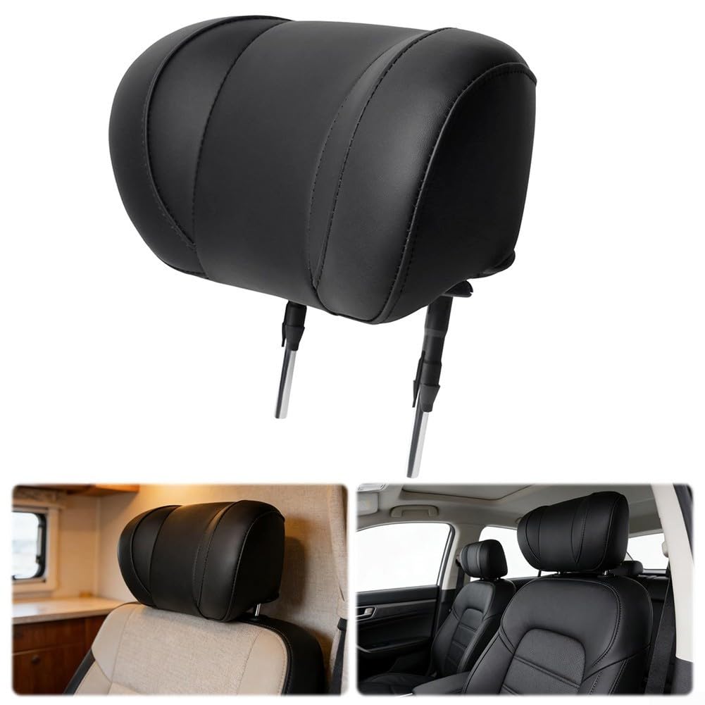 Coussin d'appui-tête de siège de voiture de 150 mm d'espacement des poteaux pour camping-car, van, monospace – Pour cuir synthétique de qualité supérieure – Coussin de soutien du cou réglable en