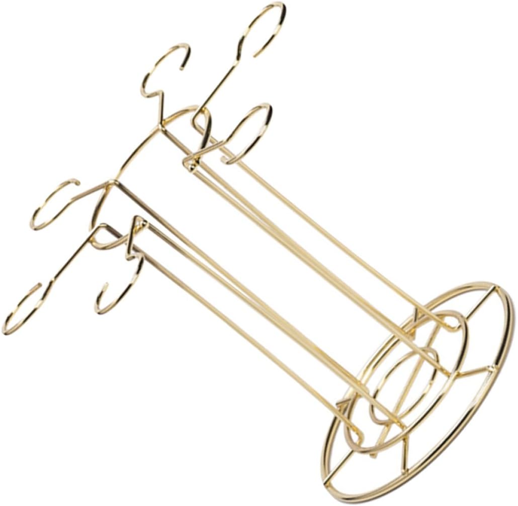 BESTYASH Wine Glass Organizer Metal Stemware Storage Rack with Hanging Goblet Holder Freestanding Wine Cup Rack for Kitchen and Bar Countertop Display