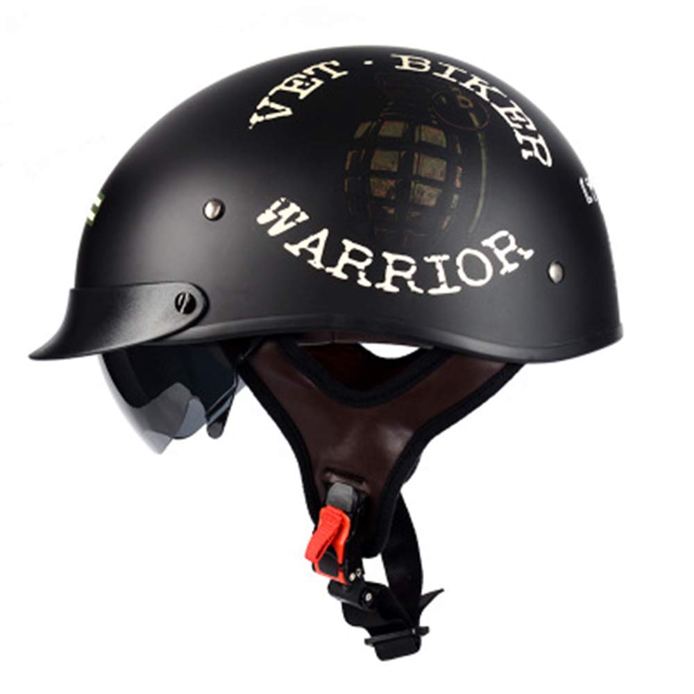 ZLYJ Vintage Casco Moto, retrò Casco Motociclistico, Casco per Moto con Visiera UV Parasole, Casco Jet Moto, para Adulto Uomo e Donna Bike Motorino Portatile, Certificato DOT