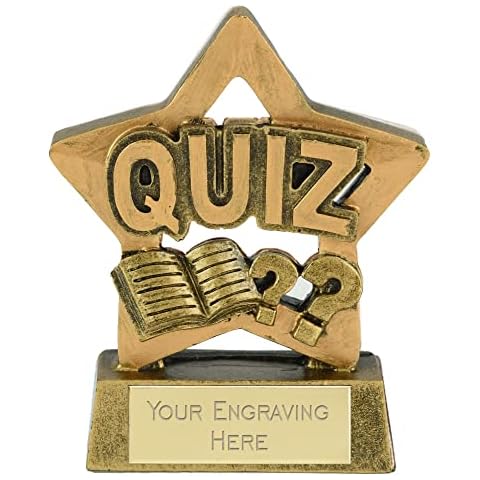 Trophies Plus Medals Mini Stars Quiz Trophy Award 8cm (3 1/4") FREE ENGRAVING Cover