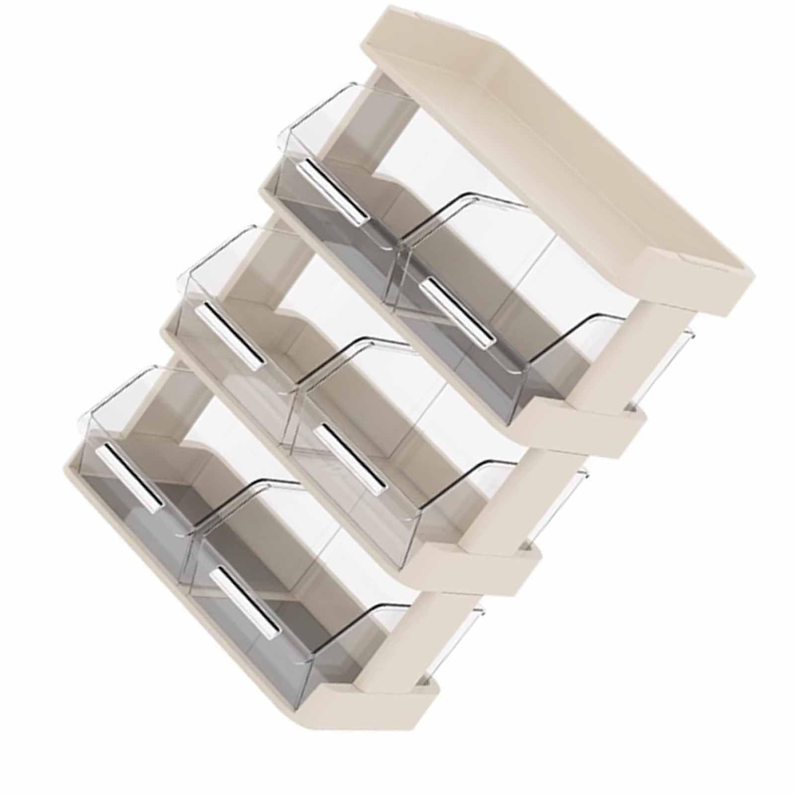 Organizzatore per Bustine di tè, Elegante Scaffale Multifunzionale per Bustine di tè e Capsule di caffè per Scrivania, Plastica Resistente, Design Bianco Crema (4 strati 30x17x42,5 cm)