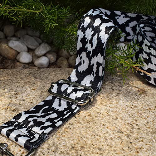 Image of Replacement Purse Strap Adjustable Crossbody Handbag Stripe Wide (Blue- (silver-black Metal))