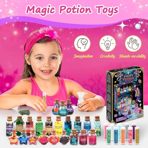 Kit para hacer pociones para niños: juego de manualidades artísticas creativas de 23,5 cm, botellas de pociones de , juguetes para experimentos científicos para niños | Suministros educativos par - imagen 2