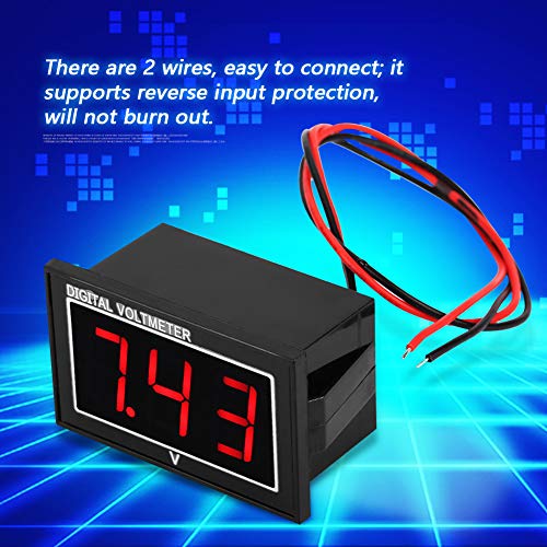 Image of Jeanoko LED DC Voltmeter, Digital Display Voltage Meter Panel High Precision Voltmeter with 0.56-Inch 3-Digit LED Display(DC2.5-30V-red)