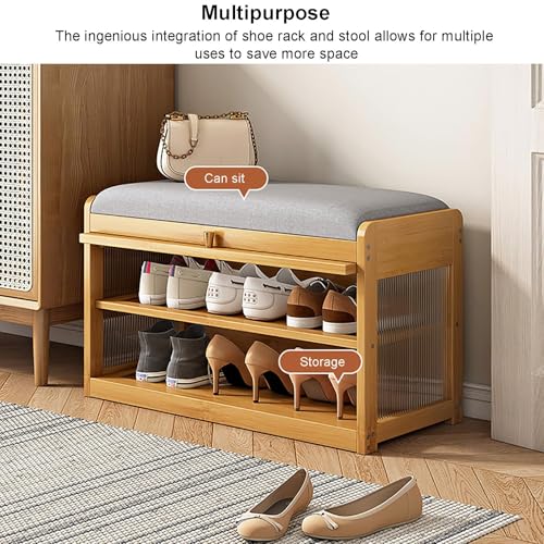 Banc à chaussures d'entrée avec coussin pour s'installer confortablement - 6