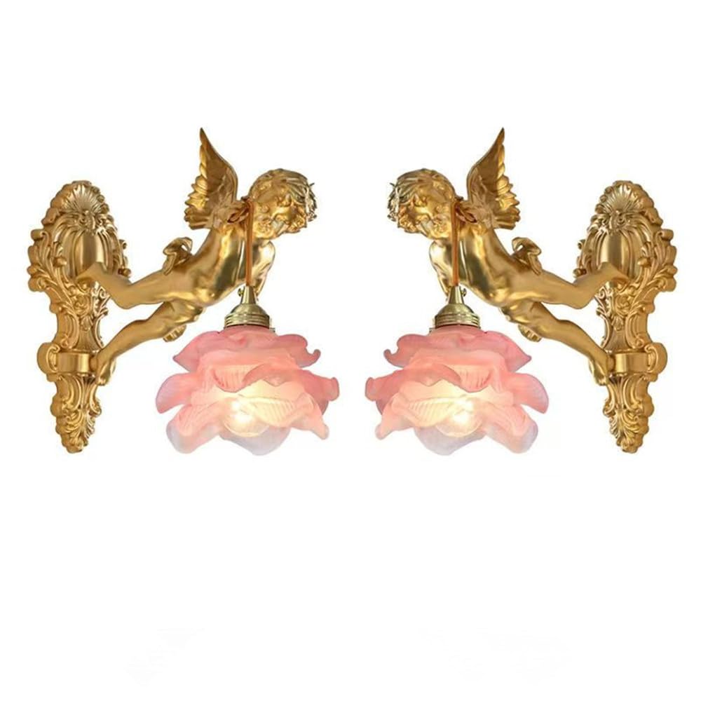 SXECAEPS Brass Wall Lamp LED - American Retro Style for Living Room, Bedroom, Aisle and Corridor Lighting