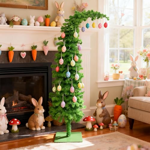 HipTree 5ft Prelit Green Grinch Christmas Tree Decorations-150 Dual-Color LED Lights, 525 Tips, Metal Stand, Plug-in,|St. Patrick’s Green, Easter Table & Spring Indoor,Corner&Entryway Decor