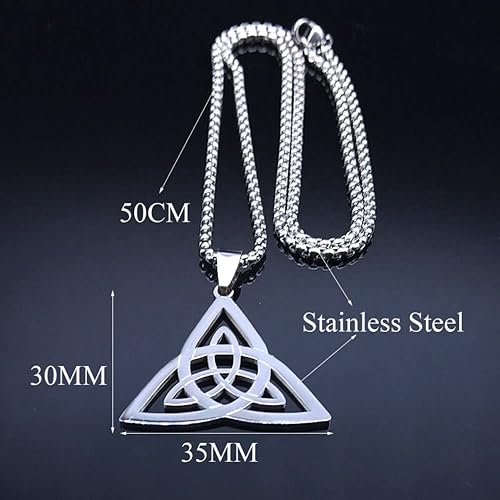 Miniatura 6 de Wicca Infinity Trinity Knot Triquetra Necklace Stainless Steel Witch Celtic Knot Amulet Necklace Jewelry Collar Acero Inoxidable