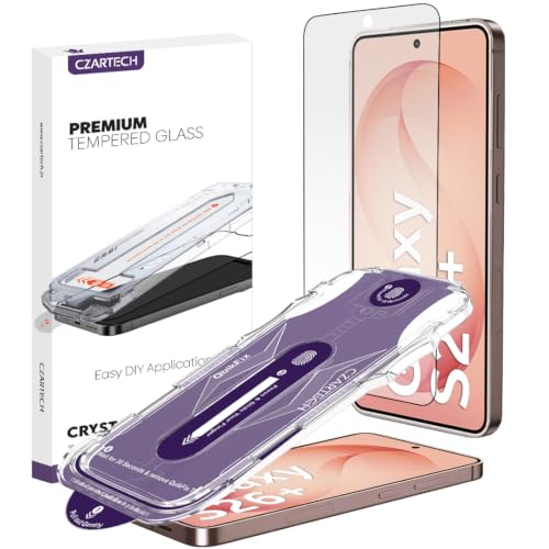 Image of Czartech Quik Fix 9H Tempered Glass Screen Protector for Samsung Galaxy S26 Plus with Auto-Align Tool