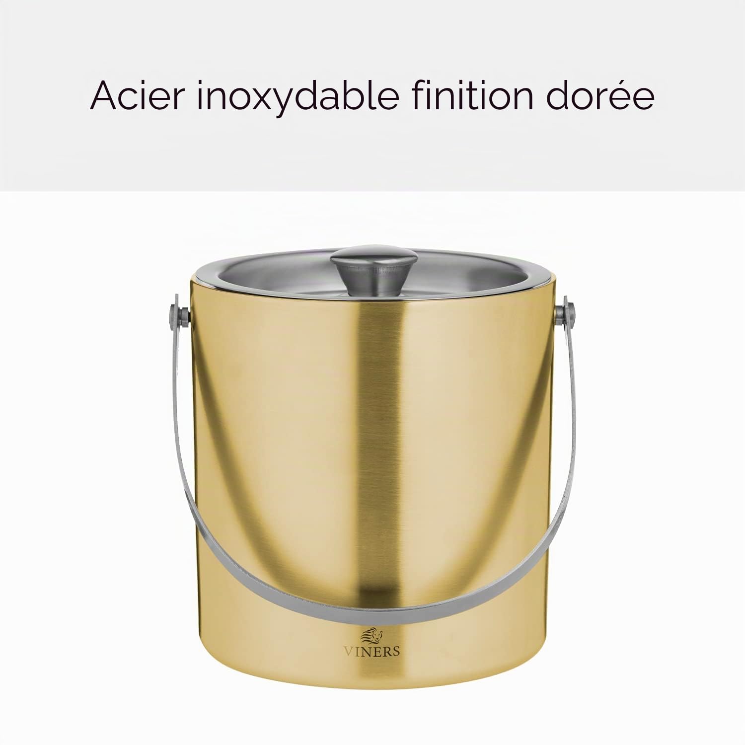 Viners Barware Seau à glace double paroi Doré 1,5 l