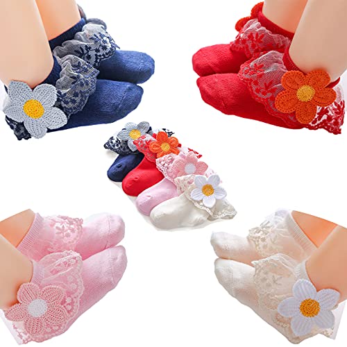 Baby Girl Lace Socks - Princess & Dress Socks for Newborn & Toddlers Gift Set