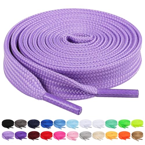 Image of Booyckiy 2 Pairs 2 /5 inch Flat Shoe Laces for Sneakers 31 Colors Shoelaces in 27 inch-72 inch