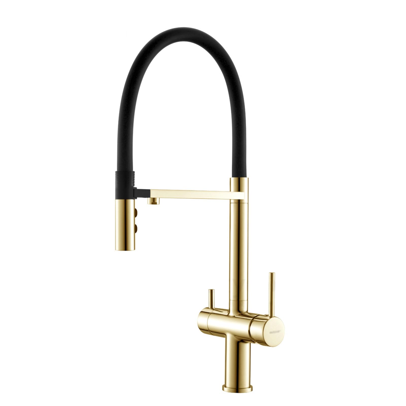 FCXWEVR 3-Way Kitchen Faucet with Water Filter Gold Mixer Tap Dual Handle Sink Faucet 3-Way Water Dispenser for Drinking Stylish & Functional Kitchen Sink Fixture