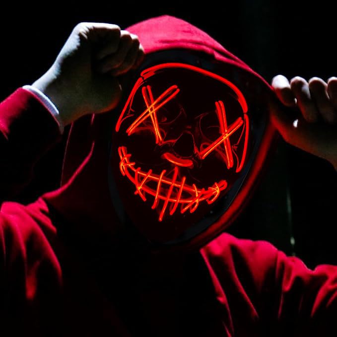 Syleubucy LED Halloween Mask Modern Wire Light Up For Halloween Christmas