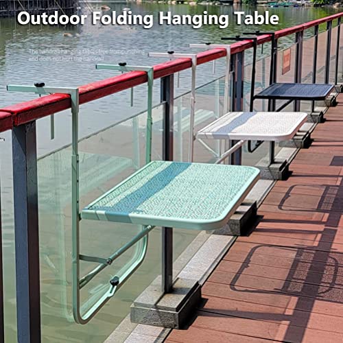 Table suspendue balcon pliante réglable pour balustrade patio extérieur - 5
