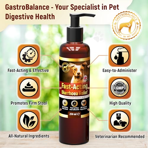 GastroBalance Hund durchfall Stop - Schnell wirkende natürliche Hund durchfall behandlung für kleine Hunde 10 kg - 250 ML
