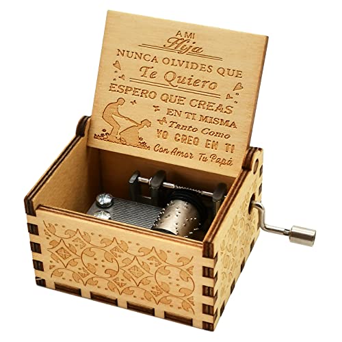 Luteney Caja de Música para Hija,Regalo para niña de 3-10 años Original,Regalos de cumpleaños/Navidad para Hija,You Are My Sunshine Caja de música Regalos para niña(Hija de papá)
